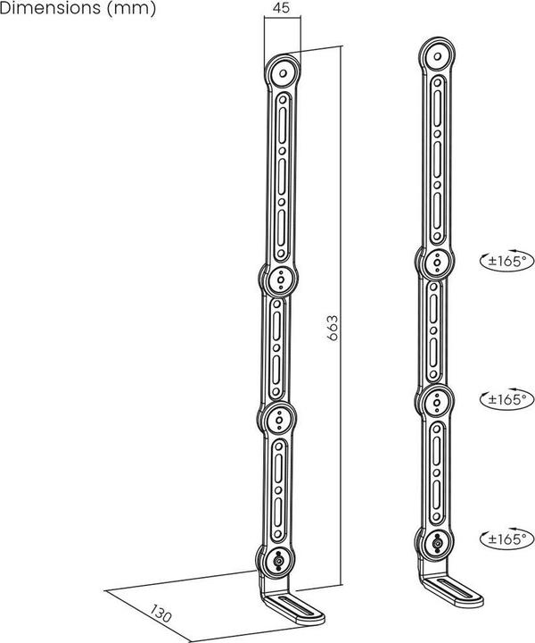 Produktbild myWall HZ32-2L Soundbar-Halterung (1 Stk., Wandmontage, Schwenkbar, Drehbar, Neigbar)