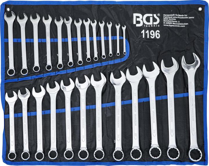 BGS Maul-Ringschlüssel-Satz SW 6 - 32 mm 25-tlg. (32 mm, 19 mm, 6 mm, 12 mm, 24 mm, 14 mm, 22 mm, 16 mm, 23 mm, 10  mm, 21 mm, 18 mm, 27 mm, 7 mm, 31 mm, 17 mm, 11 mm, 15 mm, 26 mm, 30 mm, 8 mm, 28 mm, 9 mm, 29 mm, 13 mm, 20 mm, 25 mm)
