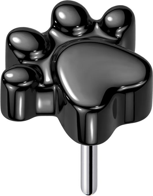 Produktbild Star Piercing Threadless Pfote schwarz (Titan G23, ohne Messing)