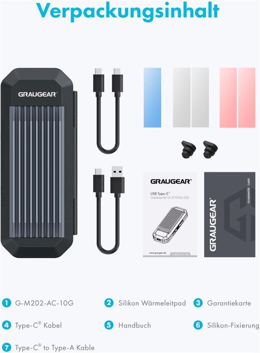 Produktbild Graugear G-M202-AC-10G (M.2 2230, M.2 2242, M.2 2260, M.2 2280)
