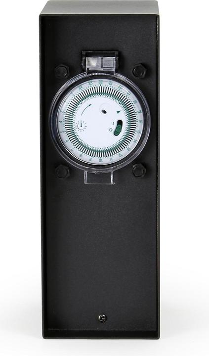 Produktbild Wiltec Gartensteckdose 2fach Zeitschaltuhr Aussensteckdose IP44 Stahl Timer Steckdose