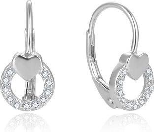 Beneto Gentle silver earrings with heart AGUC2701 (L)