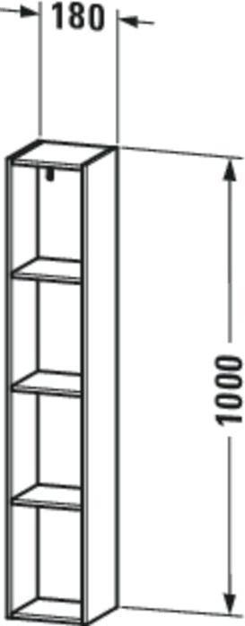 Actual product image Duravit Shelf unit L-CUBE 180x180x1000mm white matt
