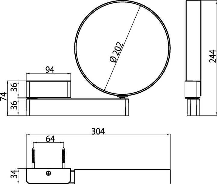 Produktbild Emco Kosmetikspiegel 3 und7-Fach chrom Gelenkarm