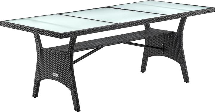 Image du produit Casaria Table de jardin en poly rotin verre (190 cm)