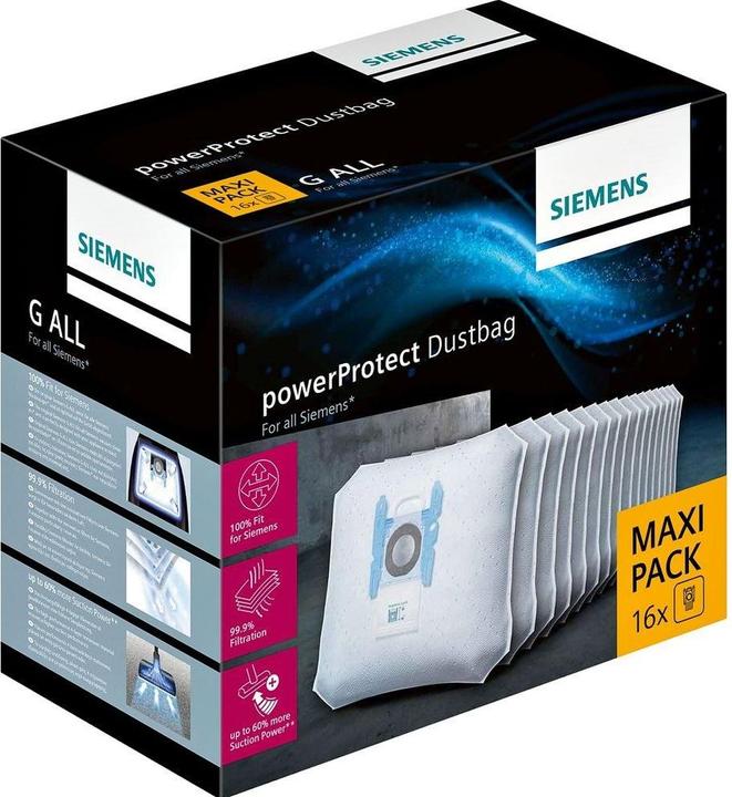 Siemens Bosch Maxi-Pack 16 hoover bags powerProtect G ALL 17002855 VZ16GALL