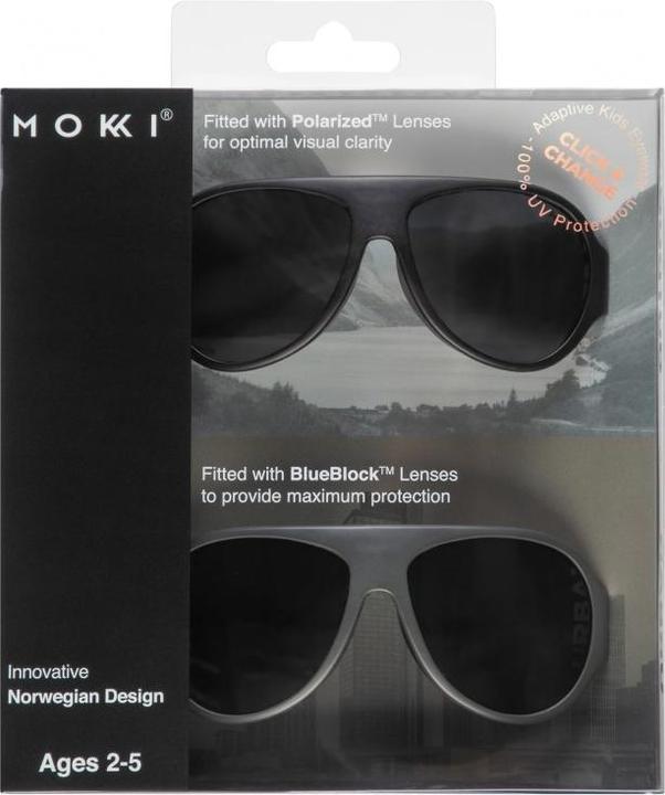 Immagine prodotto Mokki Occhiali da sole per bambini neri 2-5 anni click & change