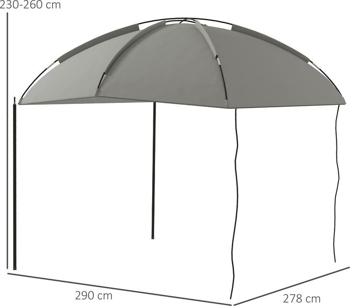 Actual product image Outsunny Automarkise Polyester, Stahl Hellgrau (3.30 kg)