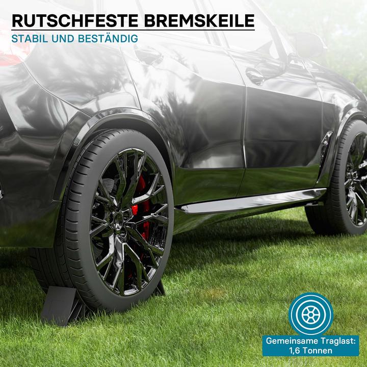 Produktbild Wiltec Unterlegkeile inkl. Halterung 1,6t 2x Bremskeil PKW-Anhänger Hemmschuhe