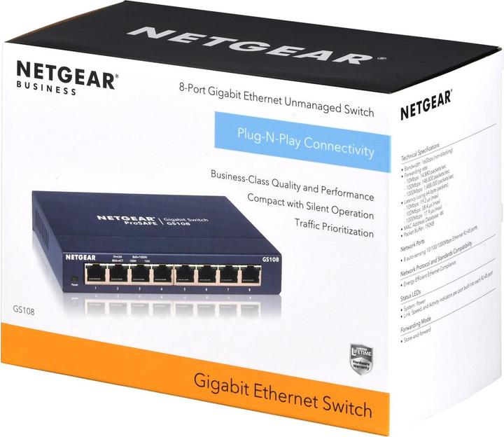 Immagine prodotto Netgear Gs108ge (8 Porti)