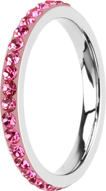 Star Piercing Ring silber mit Kristallband pink (Ohne MessingAcryl, Chirurgenstahl 316L)