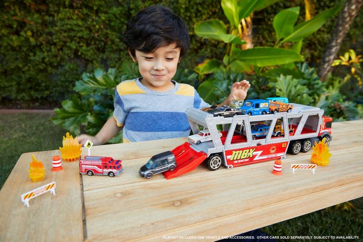 Actual product image Matchbox FIRE RESCUE HAULER Playset