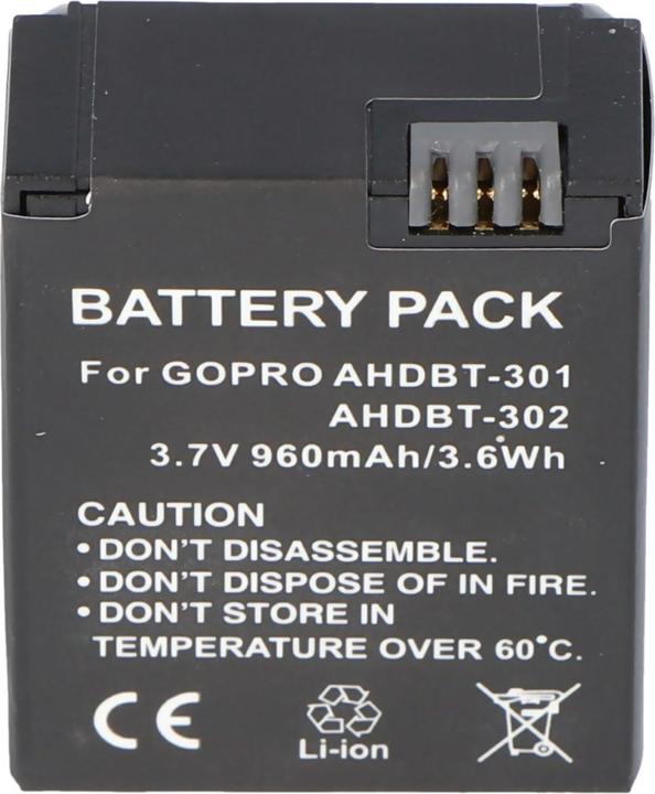 Actual product image GoPro Akku HD Hero 3, AHDBT-201, AHDBT-301 (Camera battery)