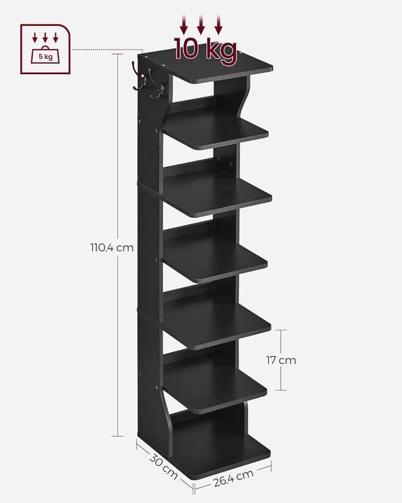 Produktbild Vasagle Schuhregal (26.5 x 30 x 110.5 cm)