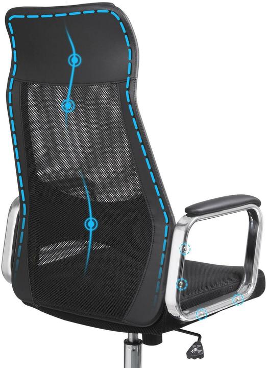 Image du produit Songmics Chaise de bureau, OBN33BK similicuir noir, piétement chromé
