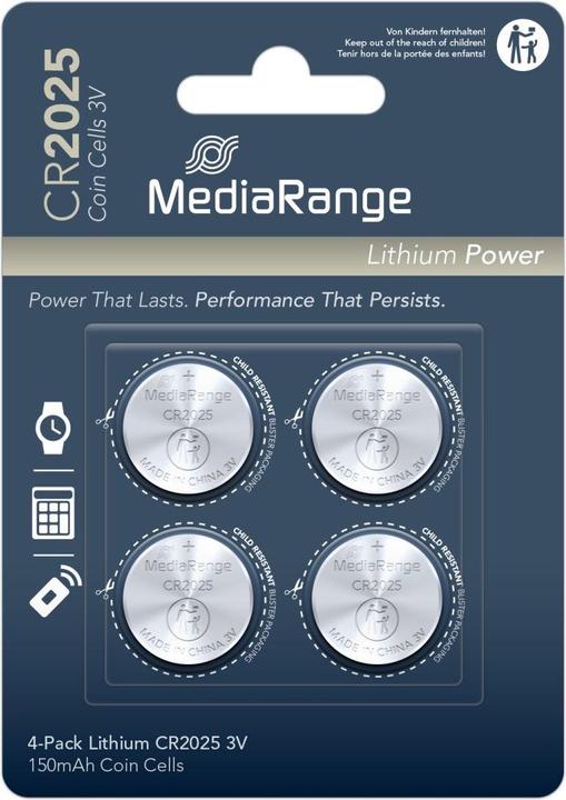 Actual product image MediaRange Button cells CR2025 3V (4 pcs., CR2025, 150 mAh)