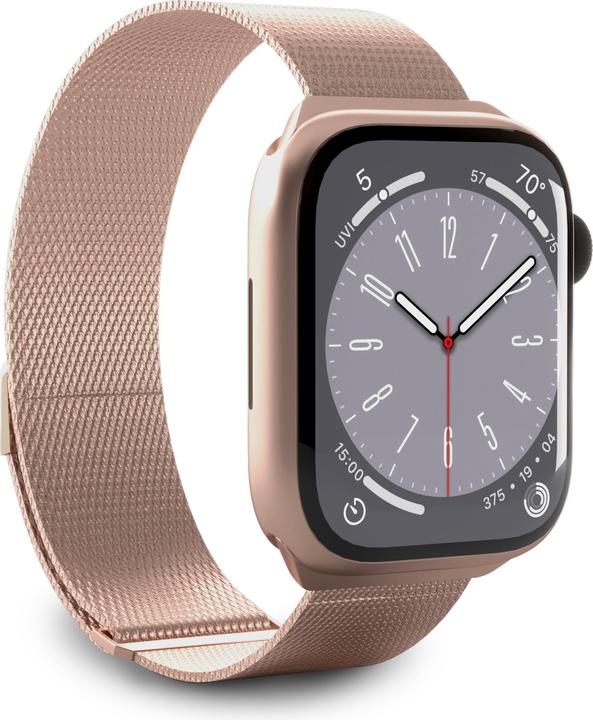 Puro Milanese Magnetic Band - Pasek ze stali nierdzewnej do Apple Watch 38/40/41 mm (różowe złoto) (38 mm, 40 mm, 41 mm, Acier inoxydable)