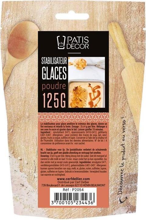 Image du produit Patisdécor Stabilisateur pour crèmes glacées et sorbets (125 g)