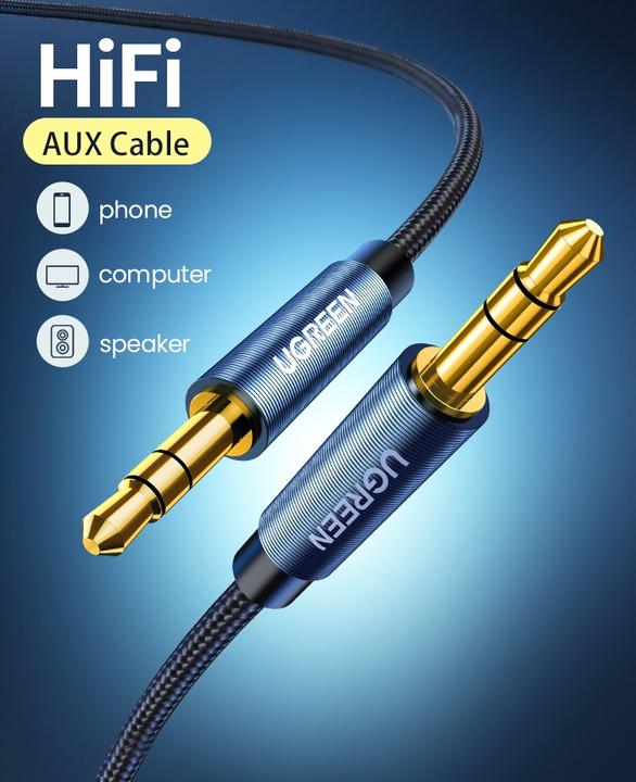 Produktbild Ugreen AV122 Mini jack cable 3.5mm AUX 3m (blue) (3 m)