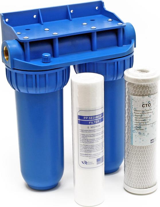 Immagine prodotto Naturewater NW-BR10B2 Filtro acqua a doppio filtro 20,67 mm 1/2" con sedimenti a carbone attivo