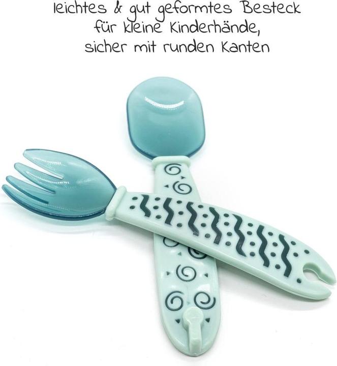 Produktbild MiaMia Kindergeschirr-Sets 4-tlg. Set für unterwegs inkl. Babyteller mit Besteck