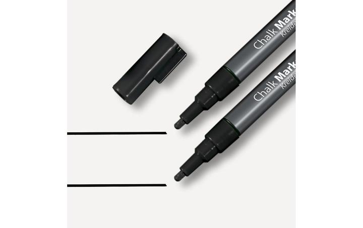 Produktbild Sigel Kreidemarker 20 Rundspitze (Schwarz, 2 mm, 2 x)