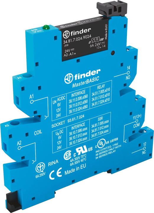 Finder Interface relay module SSR 2A 12 Vdc