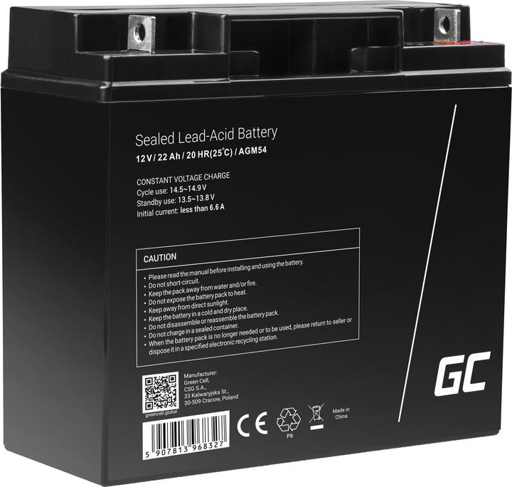 GreenCell Batteria AGM al piombo VRLA - 12V - 22Ah (12 V, 22 Ah)