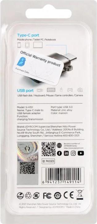 Produktbild Joyroom Type-C male to USB (USB Typ C, USB-A)