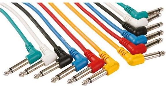Image du produit PRO JEU DE CÂBLES PATCH - JACK 6.35 mm MÂLE 90° vers JACK 6.35 mm MÂLE 90° - MONO - 1 m - 6 pcs (Colliers de serrage)