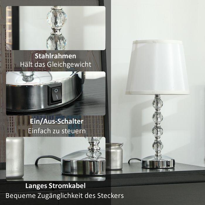 Produktbild Swisshandel24 Tischlampe LED Tischleuchte USB Aufladbar, Nachttischlampe, Lampensockel E27, silber (E27)