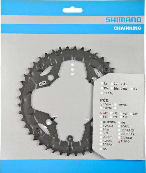 Produktbild Shimano Kettenblatt Alivio FC-M430 44 Zähne für Hosenschutz schwarz (44)