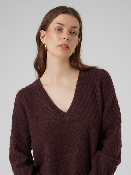 Actual product image Vero Moda VMANJASTINNA LONG V-NEK PULLOVER GA EXC Knitted jumper (S)
