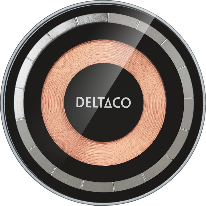 Actual product image Deltaco 2-in-1 wireless charger 15W transparent (7 W)