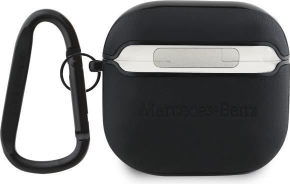Actual product image Mercedes-Benz Mercedes MEA4CSLBK AirPods 4 cover black/black Leather Metal Logo (Headphone bag)