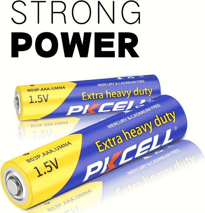 Actual product image Pkcell 40er Pack AAA 1,5V Zink-Kohle Batterien nicht wiederaufladbar (40 pcs., AAA)