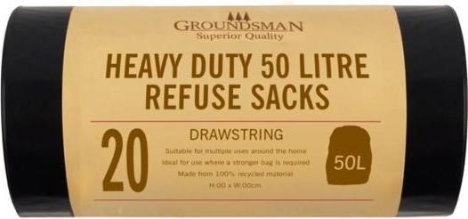 Groundsman Kunststoff Müllsäcke Refuse Sacks (20erPack) (20 x, 50 l)