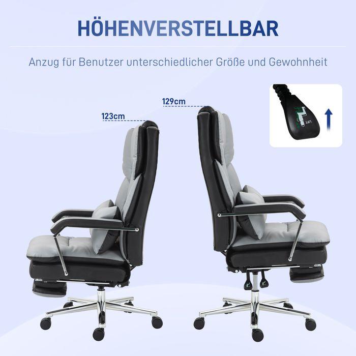 Actual product image Swisshandel24 Office chair with rocking function, up to 180kg, ergonomic, 160° reclining backrest, artificial