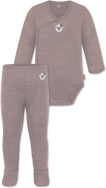 Actual product image Normani Baby merino long-sleeved wrap body "Kaitaia" and baby merino trousers "Silverdale" - 9625 (86)