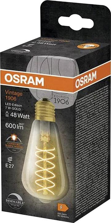 Produktbild Osram Vintage-Lampe (E27, 7 W, 600 lm, 1 x, F)
