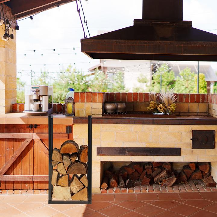 Image du produit Relaxdays Étagère à bois pour cheminée (30 x 30 x 30 x 60 cm)