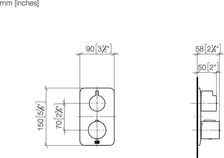Actual product image Dornbracht Lissss© UP thermostat with one-way flow control, 36425845