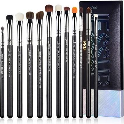 Actual product image NoName Eyeshadow Makeup Brushes Set 12pcs Eye Make up Brushes Professional Premium Synthetic Eye Sha (Eyebrows)