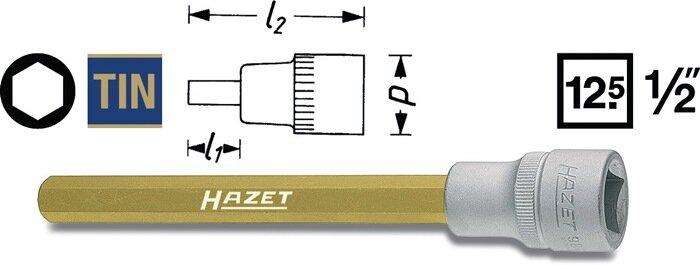 Actual product image HAZET Screwdriver socket 986-4 ∙ Square, hollow 12.5 mm (1/2 inch) ∙ Inside hexagon profile ∙ 4 mm (4 mm)