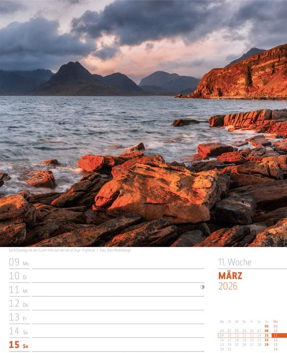 Produktbild Schottland - Zwischen Highlands und Hebriden - Wochenplaner Kalender 2026 (25 x 33 cm, Harter Einband, Deutsch)