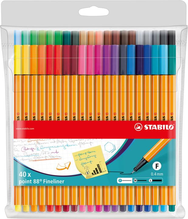 Actual product image STABILO point 88 Fineliner (Multicoloured, 40 x)