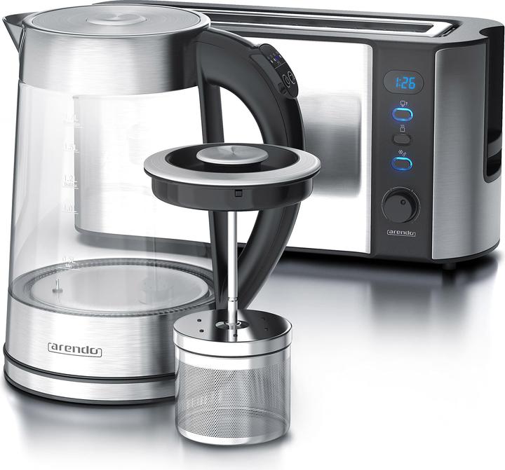 Actual product image Arendo Kettle and toaster set, stainless steel (1.70 l)