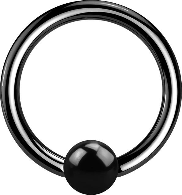 Actual product image Star Piercing Micro Ball Closure Ring black (without brass, Titanium G23)