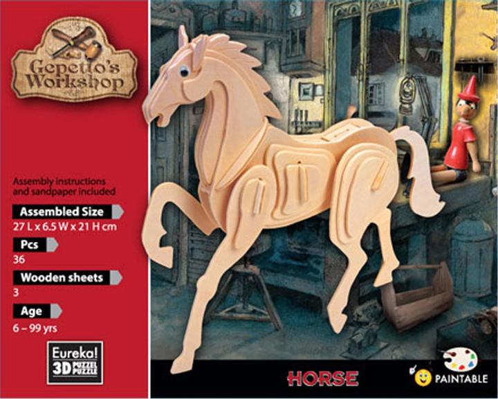 Image du produit Eureka! Gepetto's Workshop Boîte de construction en bois 3D - Cheval (1 pièces)