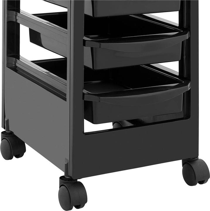 Produktbild Physa Rollbarer Friseurtrolley Friseurwagen Kosmetikwagen 5 Schubladen 10 kg schwarz